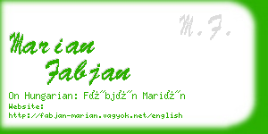 marian fabjan business card